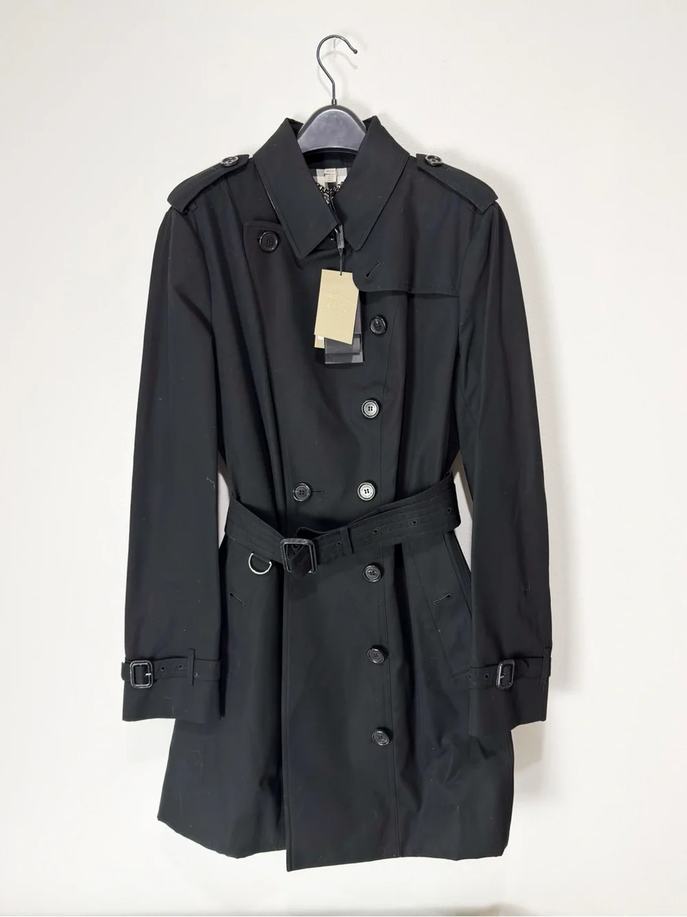 Burberry Trench The Sandringham Heritage Coat Medium Double Breasted Black US16 - Picture 7 of 10